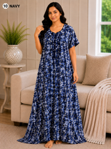 Premium Cotton Printed Nighty 10 Pcs Set - Full Length Ladies Night Gown Wholesale