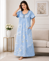 Premium Rayon Printed Nighty – 2 Pcs Set