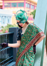 RajPath Ajrakh Satin Silk Saree 7 Pcs Set