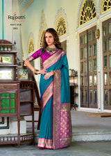 RajPath Chandan Silk Pure Soft Silk Saree 8 Pcs