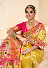 RajPath Fabrics Mangalya Silk Paithani Tissue Silk Saree - Wedding Collection