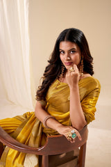 RajPath Fabrics Sunlight Handloom Tissue Soft Silk Saree - 6 Pcs Set