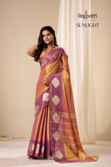 RajPath Fabrics Sunlight Handloom Tissue Soft Silk Saree - 6 Pcs Set