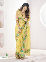 RajPath Gulabi Silk Linen Saree 6 Pcs Set
