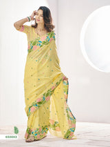 RajPath Gulabi Silk Linen Saree 6 Pcs Set