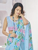 RajPath Gulabi Silk Linen Saree 6 Pcs Set