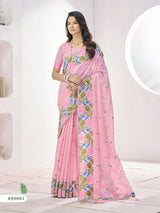 RajPath Gulabi Silk Linen Saree 6 Pcs Set