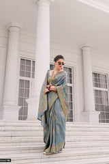 RajPath Koper Silk Kuraa Silk Designer Saree - 5 Pcs Wholesale Set