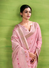 RajPath Sunrise Linen Silk Saree Set - Elegant Soft Silk Designer Collection 6 Pcs Set