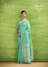 RajPath Sunrise Linen Silk Saree Set - Elegant Soft Silk Designer Collection 6 Pcs Set