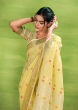RajPath Sunrise Linen Silk Saree Set - Elegant Soft Silk Designer Collection 6 Pcs Set