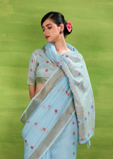 RajPath Sunrise Linen Silk Saree Set - Elegant Soft Silk Designer Collection 6 Pcs Set