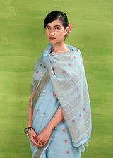 RajPath Sunrise Linen Silk Saree Set - Elegant Soft Silk Designer Collection 6 Pcs Set