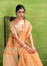 RajPath Sunrise Linen Silk Saree Set - Elegant Soft Silk Designer Collection 6 Pcs Set