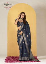 Rajpath Fabrics Chocolate Silk Dola Silk Foil Printed Saree 6 Pcs Set Designer Fancy Saree Wholesale – M.R. Saree Emporium