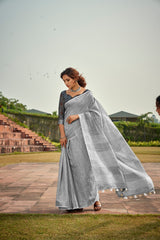RajYog Abhirupi Soft Linen Silk Saree - Khadi Design Premium Collection - M.R. Saree Emporium