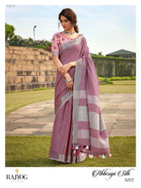 RajYog Abhirupi Soft Linen Silk Saree - Khadi Design Premium Collection - M.R. Saree Emporium