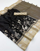 RajYog Charvi Tusser Soft Tusser Saree with Bentex Border - 6 Pcs Set - Wholesale