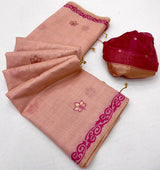 RajYog Hansini Soft Chanderi Silk Saree - Madhubani Print - 6 Pcs Set