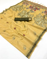 RajYog Hansini Soft Chanderi Silk Saree - Madhubani Print - 6 Pcs Set