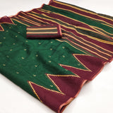 RajYog Kalamkari Chanderi Linen Saree - Weaving Border - Kazari Series - M.R. Saree Emporium