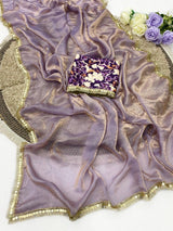 RajYog Kimora Silk Premium Fendi Satin Saree with Designer Blouse - 6 Pcs Set - Wholesale