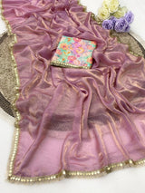 RajYog Kimora Silk Premium Fendi Satin Saree with Designer Blouse - 6 Pcs Set - Wholesale