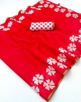 RajYog Lisha Soft Cotton Linen Saree with Zari Border - 8 Pcs Set - Wholesale