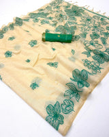 RajYog RajMata Gauri Chanderi Cotton Jamdani Saree - M.R. Saree Emporium