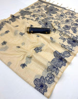 RajYog RajMata Gauri Chanderi Cotton Jamdani Saree - M.R. Saree Emporium