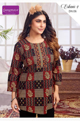 Rangmaya Eshani-4 Cotton 60/60 Tunic Collection - 8 PCS - Printed Short Tops - M.R. Saree Emporium