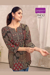 Rangmaya Finoly Cotton Tunic Collection - 8 PCS - Printed Short Tops - M.R. Saree Emporium