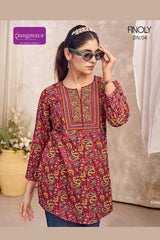 Rangmaya Finoly Cotton Tunic Collection - 8 PCS - Printed Short Tops - M.R. Saree Emporium