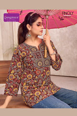 Rangmaya Finoly Cotton Tunic Collection - 8 PCS - Printed Short Tops - M.R. Saree Emporium