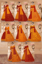 Sagun Sarees Sangini Chundri Cotton Saree Collection - 8 Pcs Set