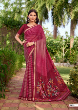 SR Gouri Lehriya Diamond Georgette Printed Saree with Zari Border