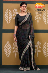 Stavan RajRani Sparkal Chiffon Saree Embroidery Set