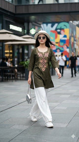 Style 1269 Short Top Designer Daily Wear Top Set 4 Pcs