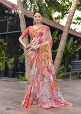 Subhash Kalyani-4 Floral Printed Georgette Saree Set