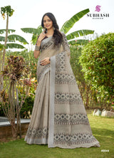 Subhash Liyana Premium Linen Digital Print Saree - 12 PCS Set