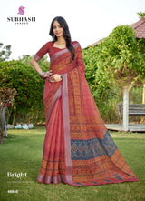Subhash Liyana Premium Linen Digital Print Saree - 12 PCS Set
