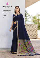 Subhash Tavira Cotton Weaving Saree - 6 PCS Set