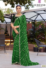 Subhash Tiyana Chiffon Saree - 7 PCS Set