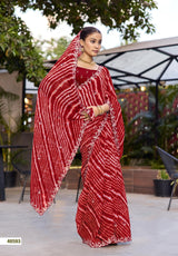 Subhash Tiyana Chiffon Saree - 7 PCS Set