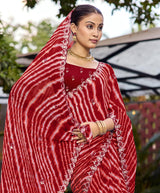 Subhash Tiyana Chiffon Saree - 7 PCS Set