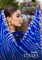 Subhash Tiyana Chiffon Saree - 7 PCS Set