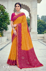 TATHASTU Vol-02 Cotton Bandhani Printed Saree with Designer Border - 6 Pcs Set