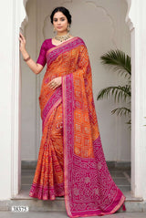 TATHASTU Vol-02 Cotton Bandhani Printed Saree with Designer Border - 6 Pcs Set