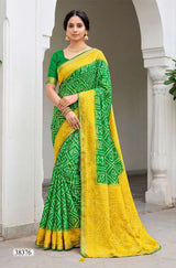 TATHASTU Vol-02 Cotton Bandhani Printed Saree with Designer Border - 6 Pcs Set