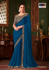 TFH Sandal Wood-14 SW-1416 Hit Design Party Wear Saree - 4 Pcs Set